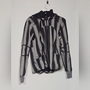 Lululemon: Track and Field Jacket - Black gray Striped Size 6-8